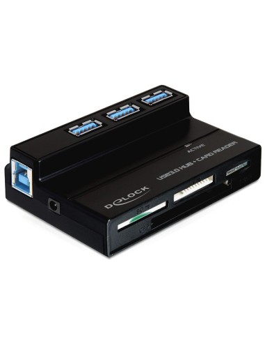 Lector De Tarjetas Externo Delock All In 1 + 3 Port Usb 3.0 Hub