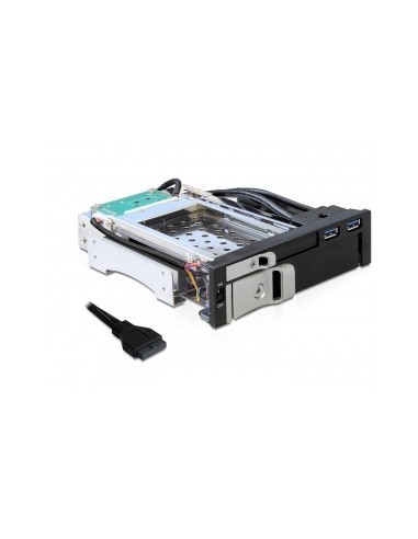 Delock Bastidor Móvil De 5.25" Para 1 X Hdd Sata 2.5" + 1 X Hdd Sata 3.5" + 2 X Puertos Usb 3.0