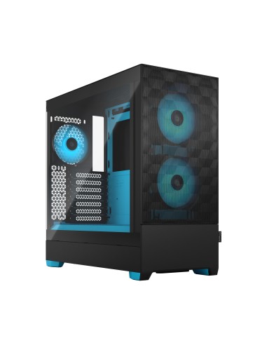 Caja Pc Fractal Design  Pop Air Rgb Cyan Core Tg Clear Tint