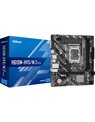 Placa Base Asrock H610m-hvs/m.2 R2.0 Intel H610 1700 Micro Atx 2 Ddr4 Vga Hdmi Pcie4 1x M.2