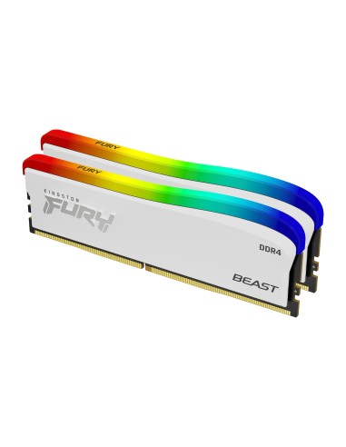 Memoria Kingston Fury Beast Rgb Blanco 32gb [2x16gb 3600mhz Ddr4 Cl17 Dimm]