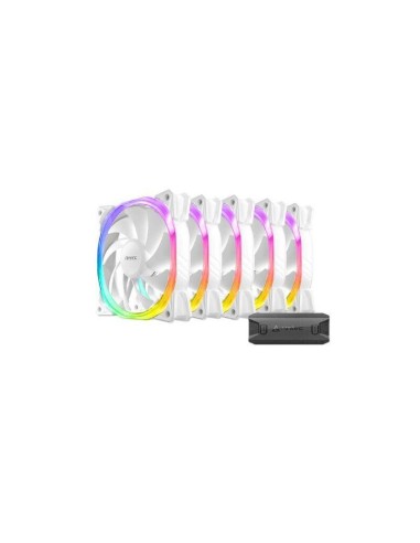 Antec Fusion 12cm Pwm Argb Case Fan X5 Hydraulic Bearing 16 Leds Anti-vibration Up To 2000 Rpm White Argb/pwm Controller