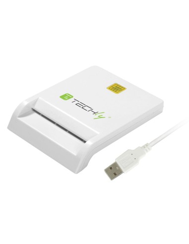 Techly 029150 Compact Usb 2.0 Smart Lector De Tarjetas Writer Blanco