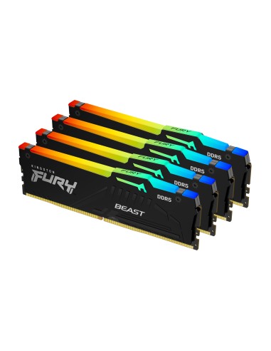 Memoria Kingston Fury Beast 64gb 4x16gb 5200mt S Ddr5 Cl40 Rgb Xmp Kf552c40bbak4-64