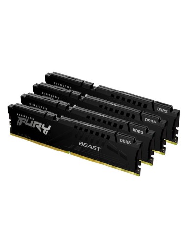 Memoria Kingston Fury Beast 4x16gb 64gb 6000mt S Ddr5 Cl40 Negro Xmp Kf560c40bbk4-64