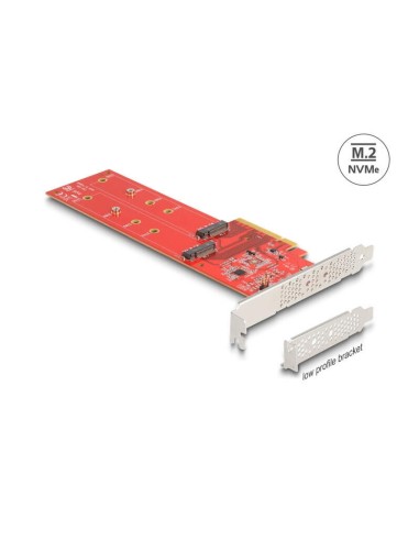 Delock 90616 Tarjeta Pci Express X8 A 2 X Nvme Interno M.2 Clave M 110 Mm - Bifurcación - Factor De Forma De Perfil Bajo