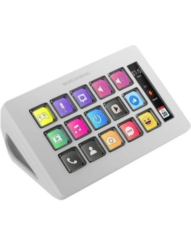 Stream Deck Slim Mars Gaming Msd-one 15 Teclas Lcd Blanco