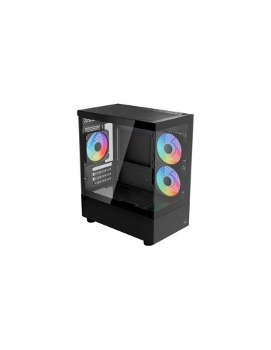 Caja Pc Aerocool Viewport Mini V2 Argb  Vidrio Templado X 2 Accm-es09133.11 Negra