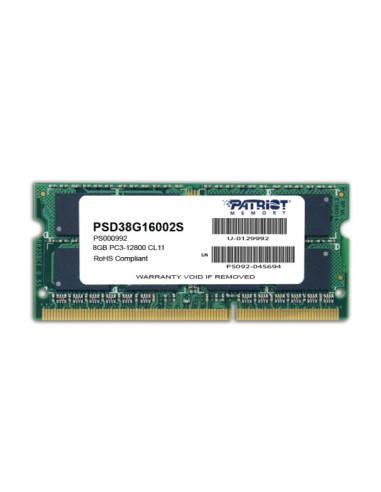 Memoria Ram Patriot Ddr3 Sodimm 8gb 1600mhz Cl11