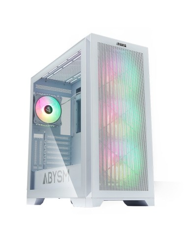 Caja  Pc Abysm Gaming Danube Mura White Bx300 Argb Tx, Eatx, Itx, Micro Atx - Lateral Cristal Templado - 3.5" Y 2.5" - Usb-...