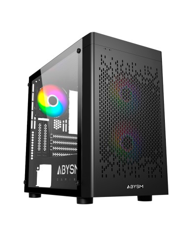 Abysm Danube Inva Mx202 Caja Torre Itx, Micro Atx - Lateral Cristal Templado - 3.5" Y 2.5" - Usb-a, Usb-c Y Audio - 3 Venti...