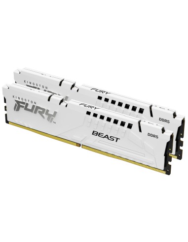 Memoria Kingston Fury Beast 32gb 2x16gb Ddr5 5200mt S Ddr5 Cl36 Blanco Expo Kf552c36bwek2-32