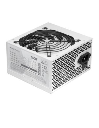 Fuente Alim. 650w 85% Ef Blanco Mars Gaming 650w/ Eficiencia 85%/ Silencioso/ Ventilador 120mm/ Atx