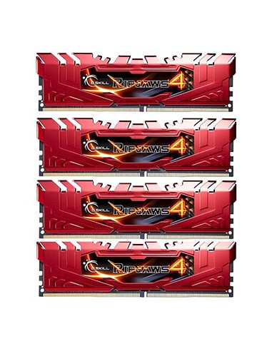 G.skill Memoria 32 Gb Ddr4 2666 (4x 8 Gb), Ram Rojo, F4-2666c15q-32grr, Ripjaws 4 Rojo, Intel Xmp F4-2666c15q-32grr