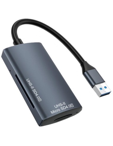 Lector De Tarjetas 4.0 - Ls130 Conexión Usb Tipo A Ranuras Sd Y Micro Sd Gris