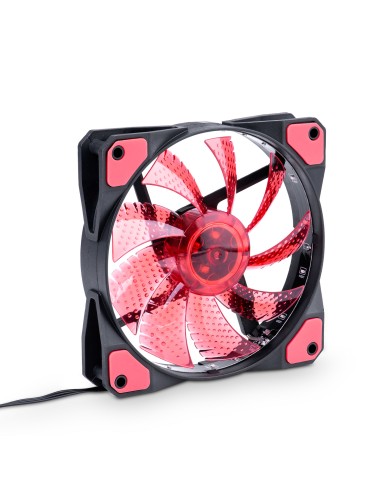 Akyga Ventilador Para Caja 15 Led Red Aw-12c-br Molex / 3-pin 120x120 Mm