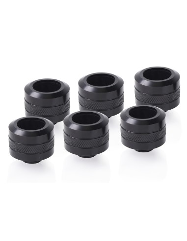 Alphacool Eiszapfen Pro 16mm Hardtube Racor G1/4 - Deep Black Sixpack,