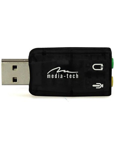 Tarjeta De Sonido Mediatech Mt5101 Virtu 5.1 Usb Negro