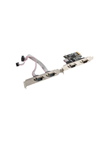 Tarjeta Pci Express Lanberg Pce-db9-004 4 Puertos Serie Db9 Hembra Conectores Alimentación Molex 4 Pines Macho Soporte Perfi...