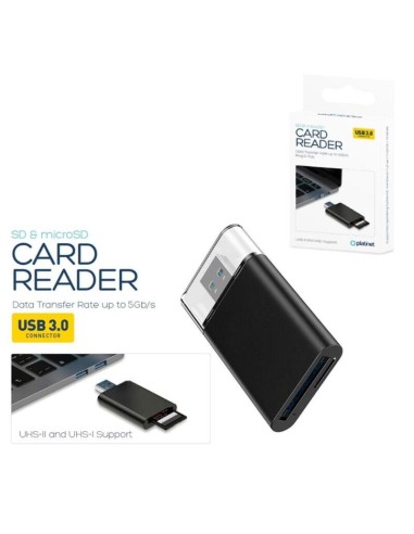 Lector De Tarjetas Externo Platinet Microsd/tf Uhs-ii Usb 3.0 2 Ranuras