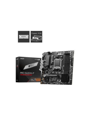 Placa Base Msi Am5 Pro B650m-p Atx 4xddr5 6xsata6 1xusb 3.2 4xusb 3.0