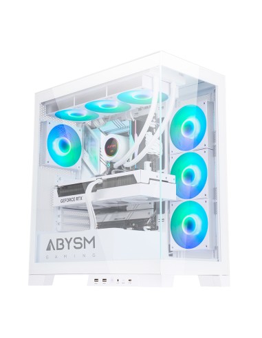 Abysm Danube Sava H500 White Caja Torre Atx, Itx, Micro Atx - Lateral Y Frontal Cristal Templado - 3.5" Y 2.5" - Usb-a,