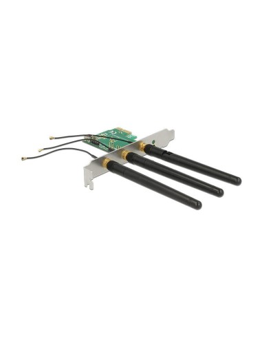 Delock 89568 Tarjeta Pci Express X1   1 X Ranura De Clave A M.2 Interna Con 3 Antenas Externas - Factor De Forma De Bajo Perf...