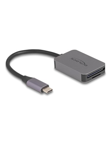 Delock 91009 Lector De Tarjetas Usb Type-c En Carcasa De Aluminio Para Tarjetas De Memoria Sd O Micro Sd