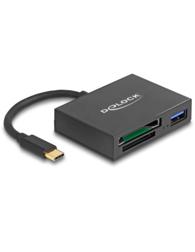 Delock 91711 Lector De Tarjetas Usb-c Para Tarjetas De Memoria Xqd Y Sd + Puerto Usb 5 Gbps Tipo-a