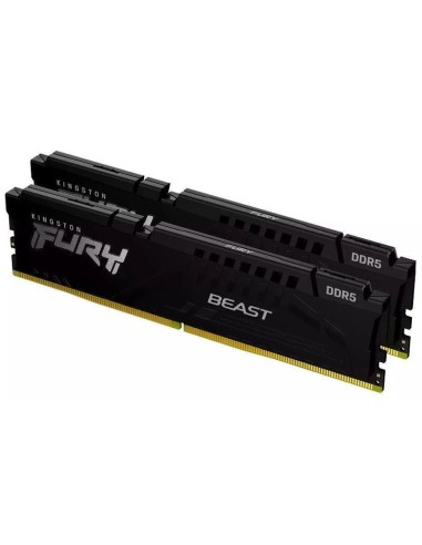 Memoria  Kingston Fury Ddr5 32 Gb 6000 2x 16 Gb Kit Dual, Negro, Kf560c36bbe2k2-32, Fury Beast Black, Intel Xmp, Amd Expo Kf5...