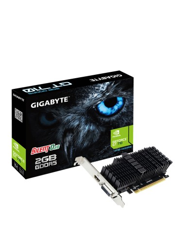 Tarjeta Gráfica Gigabyte Geforce Gt 710 Silent 2gb Ddr5 Compatible Con Perfil Bajo