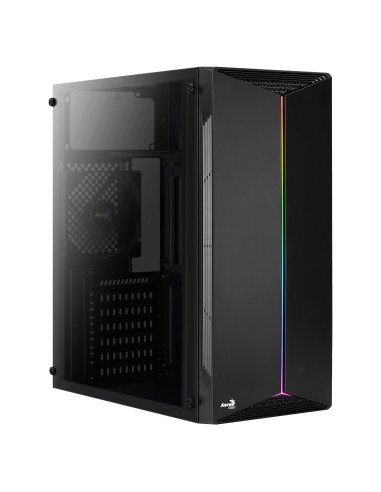 Caja Pc Aerocool Semitorre Split Abk  Lateral Acrilico Completo Linea Led Rgb Frontal Sin Fuente De Alimentacion