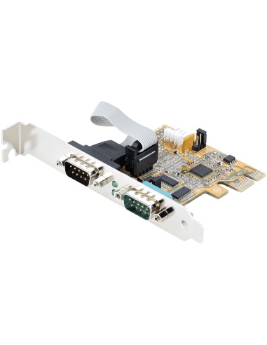 Pcie Dual Serial Port Card -   Ctlr 16c1050 Uart 5v/12v Status Light