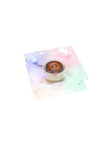 Ventilador Transparente, 4 Leds De Colores 80x80