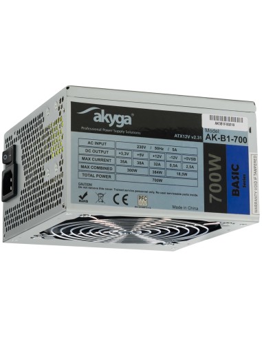 Fuente De Alimentacion Akyga Basic Atx 700w Ak-b1-700 Fan12cm P8 5xsata Pci-e