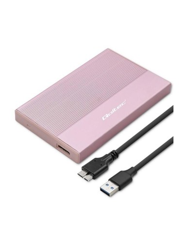 Qoltec 52279 Enclosure Ssd Hdd 2.5 Drive Sata Usb 3.0 Super Speed 5gb S 2tb Pink