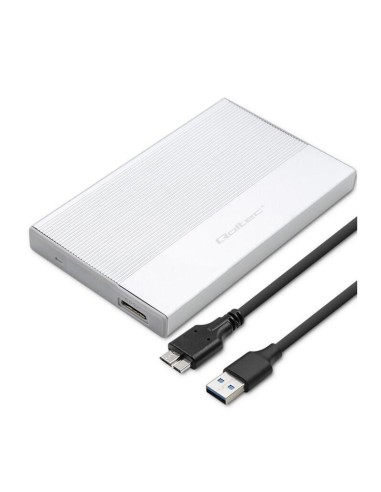 Qoltec 52278 Enclosure Ssd Hdd 2.5 Drive Sata Usb 3.0 Super Speed 5gb S 2tb Silver