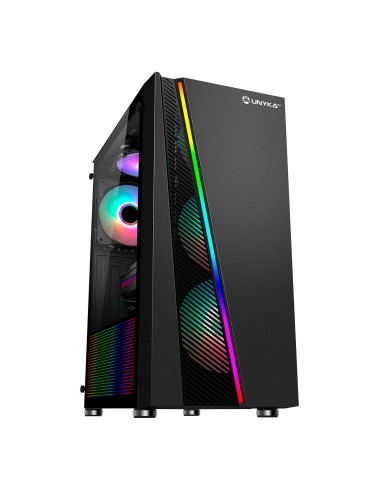 Caja Pc Unykach Gaming Atx Glayze Rgb, Negra - 1*usb 3.0 - 2*usb 2.0