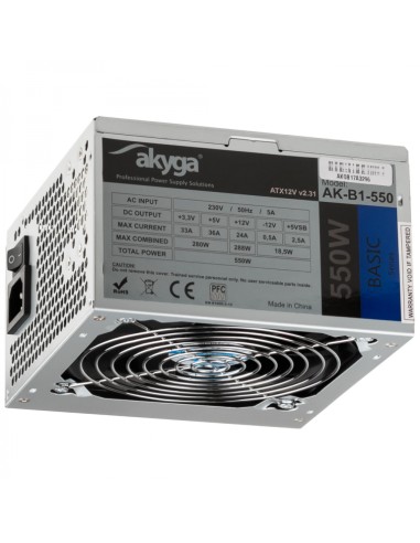 Fuente De Alimentacion Akyga Basic Atx 550w Ak-b1-550 Fan12cm P4 3xsata Pci-e