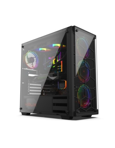 Caja Pc Krux Leda Atx Negro Gaming Sin Fuente