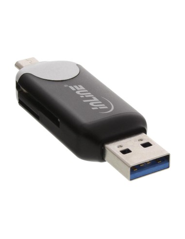 Lector De Tarjetas Usb Otg Inline Con Interfaz Doble Usb 3.0 Y Micro Usb 2.0 Para Sdxc Y Microsdxc