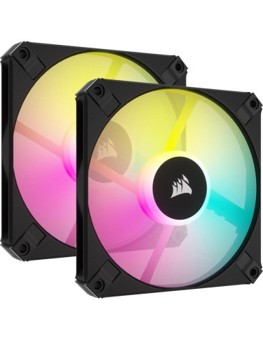 Corsair Icue Af120 Rgb Slim 12cm Pwm Case Fans X2 8 Argb Leds Fdm Bearing 600-2000 Rpm Rgb Controller Included Black 2 Pack