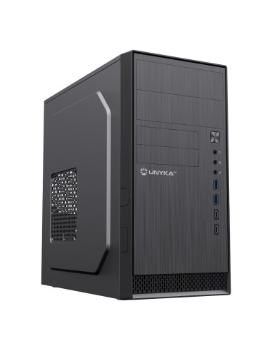 Caja  Micro-atx Semitorre Unyka Aero C12(sin Fuente) 2usb3.0 2typec Negra 52110