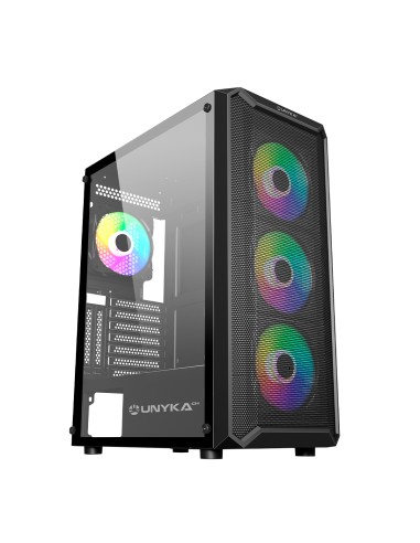 Caja Atx Unyka Gaming Armor 3gen Black Ventana Argb(sin Fuente)511208