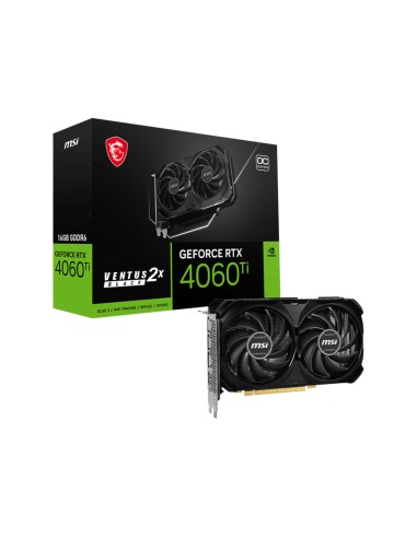 Tarjeta Gráfica Msi Geforce Rtx 4060 Ti Ventus 2x Black 16g Oc Nvidia 8 Gb Gddr6