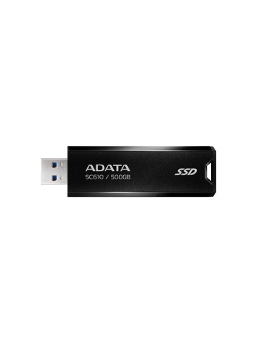 Adata Sc610 500 Gb, Externo Ssd Negro, Usb-a 3.2 Gen 2  Sc610-500g-cbk/rd