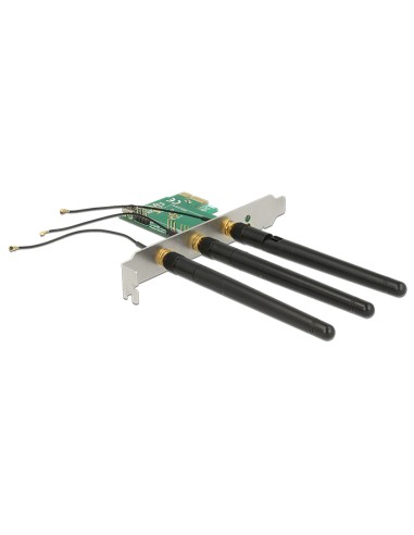 Delock 89568 Tarjeta Pci Express X1   1 X Ranura De Clave A M.2 Interna Con 3 Antenas Externas - Factor De Forma De Bajo Perf...