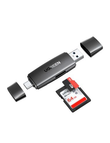 Lector De Tarjeta  Ugreen 80191 Usb 3.2 Gen 1 (3.1 Gen 1) Type-a/type-c Negro