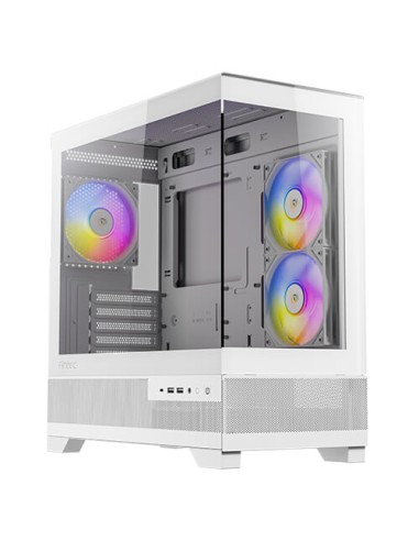 Caja Minitorre Microatx Cx500m Rgb Blanco Antec Int:2x3.5,1x2.5/ 2xusb3.0, 1xusb3.2 Tipo C/ Audio In/out/ Panel De Cristal Te...