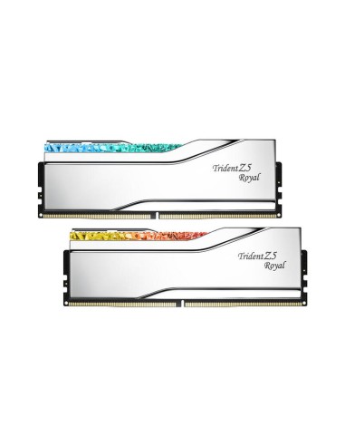 Memoria  G.skill  Ddr5  48 Gb 8000 (2x 24 Gb) Kit Dual, Ram Plateada, F5-8000j4048f24gx2-tr5s, Trident Z5 Royal, Intel Xmp F5...